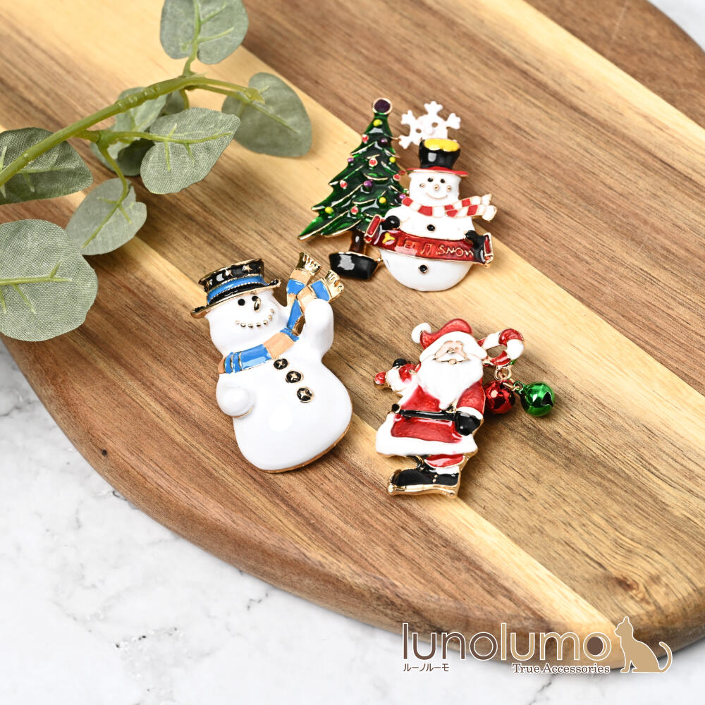 クリスマス ブローチ 雪だるま スノーマン ...