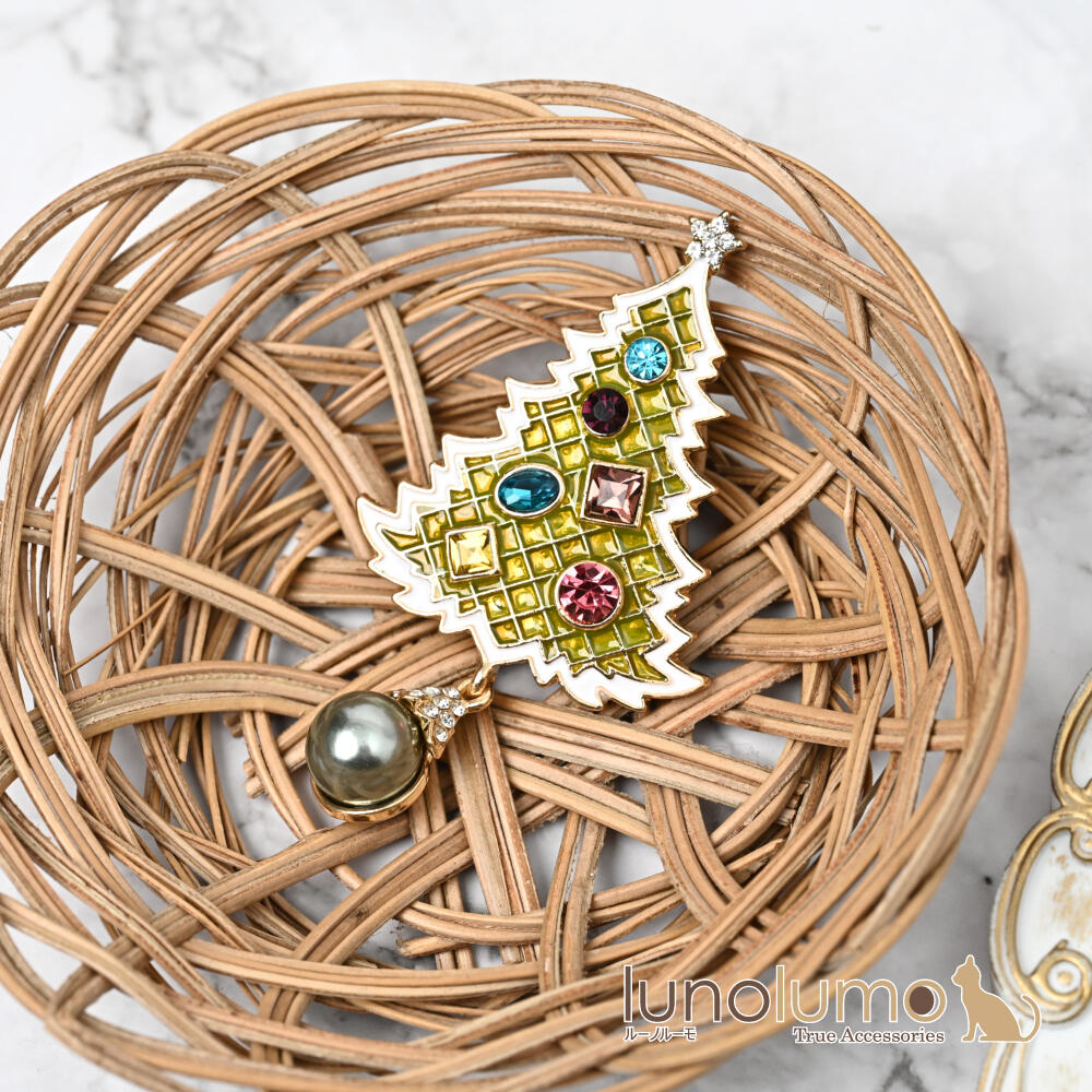 クリスマス ブローチ クリスマスツリー もみ...