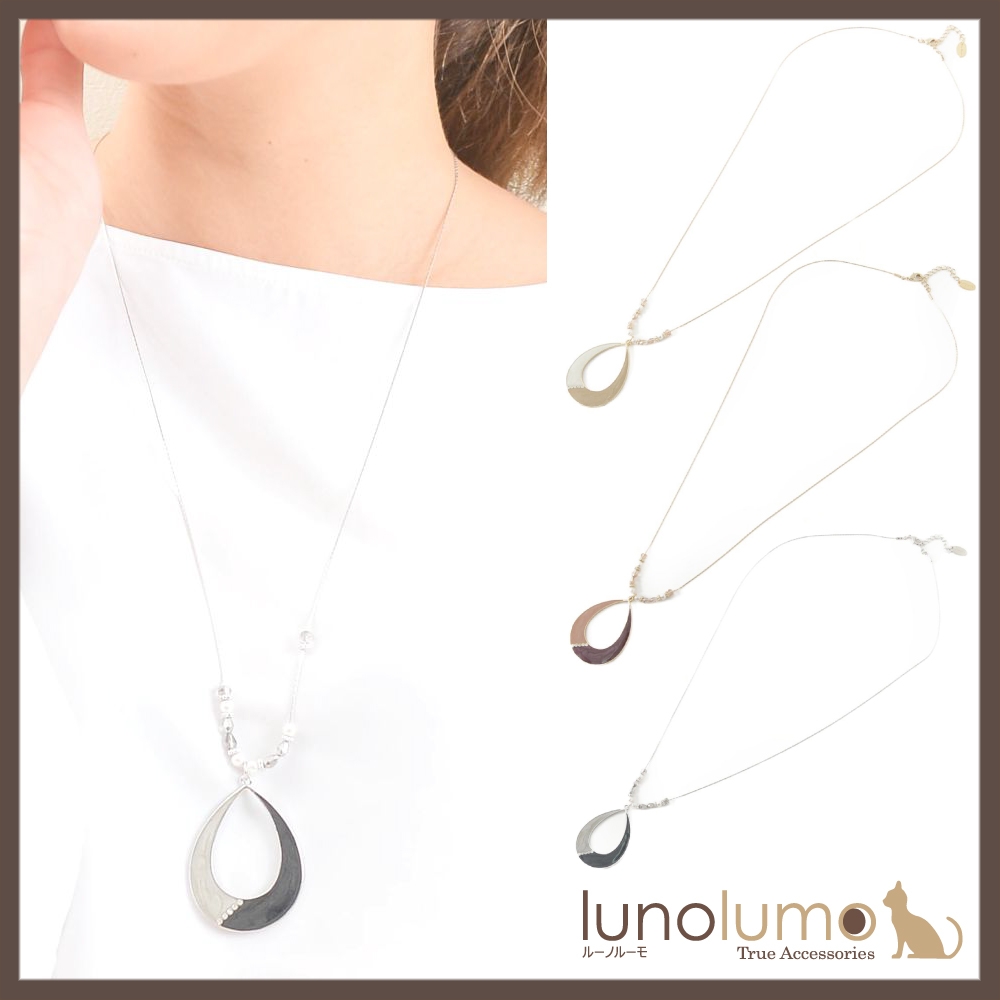 中抜き雫デザインのペンダントネックレス N...