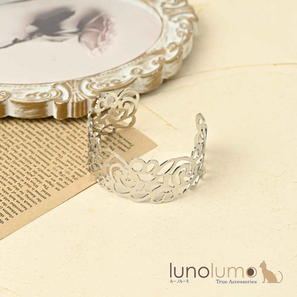 ブレスレット バングル レディース 薔薇 バ...