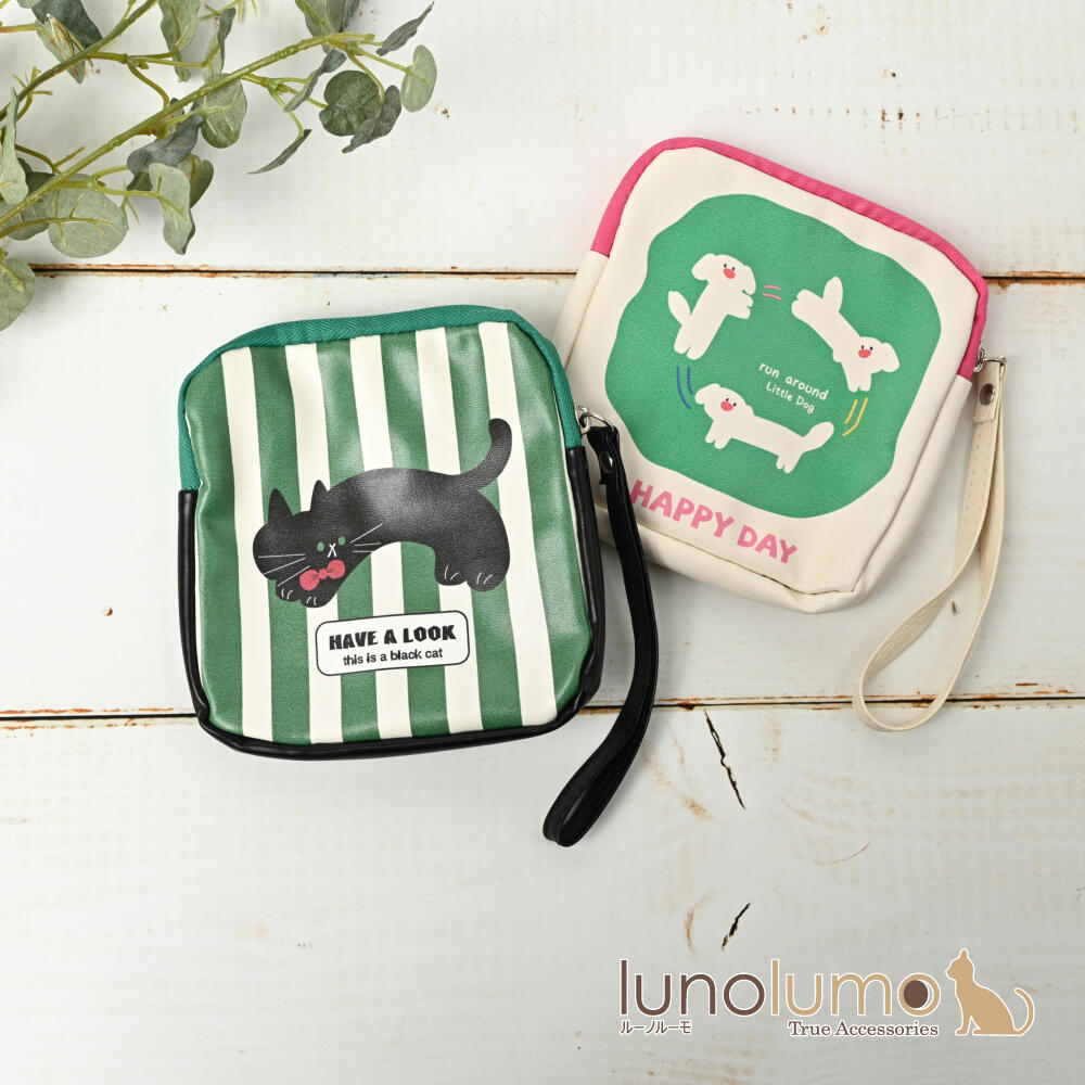 ポーチ 小物入れ レディース 犬 いぬ 猫 ...