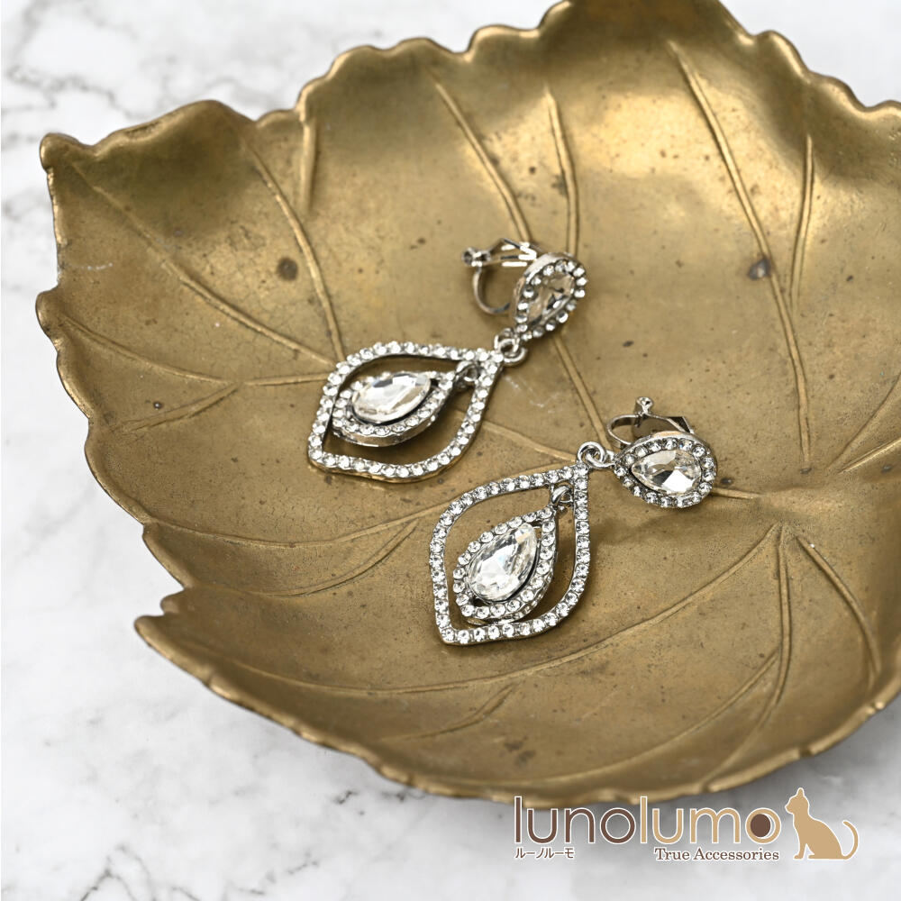 イヤリング レディース ラインストーン ビジ...