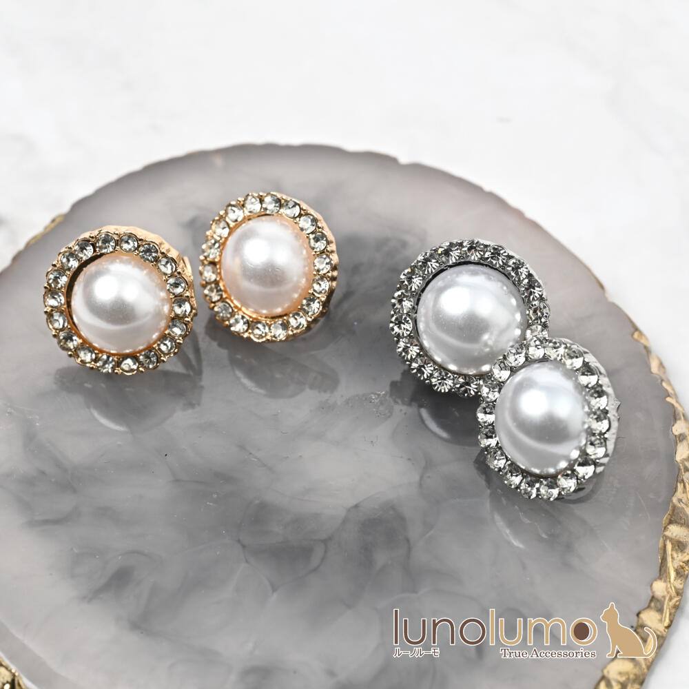 イヤリング レディース パール ラインストー...