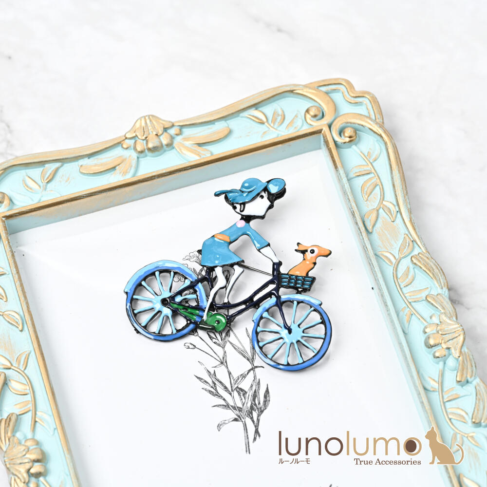 ブローチ レディース 自転車 女の子 少女 ...