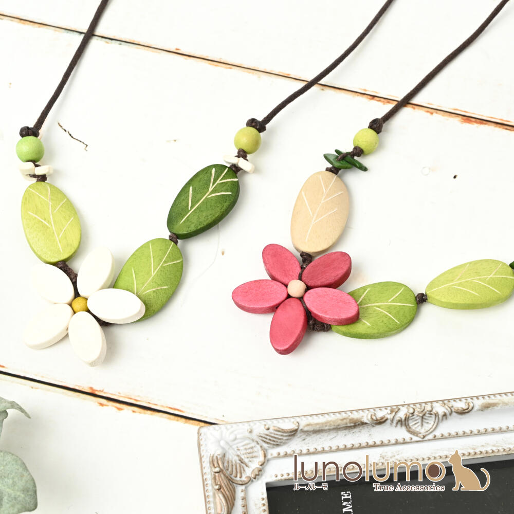 ネックレス レディース 花 フラワー 白 ピ...