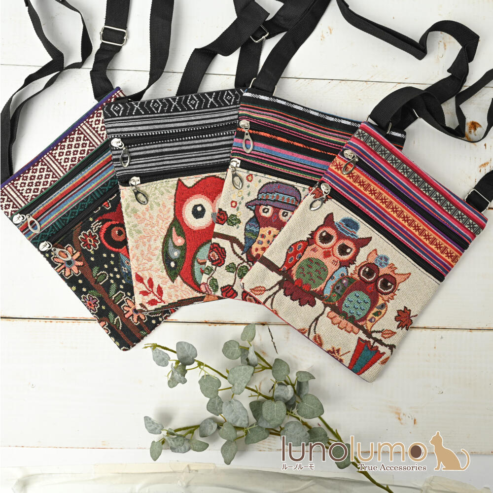 ポシェット ショルダーバッグ フクロウ ふく...