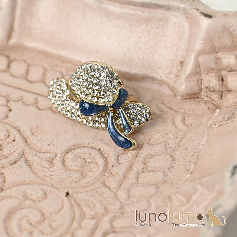 ブローチ レディース 帽子 ぼうし リボン ...