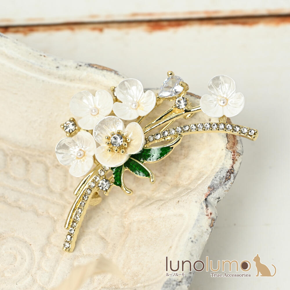 ブローチ レディース キュービックジルコニア...