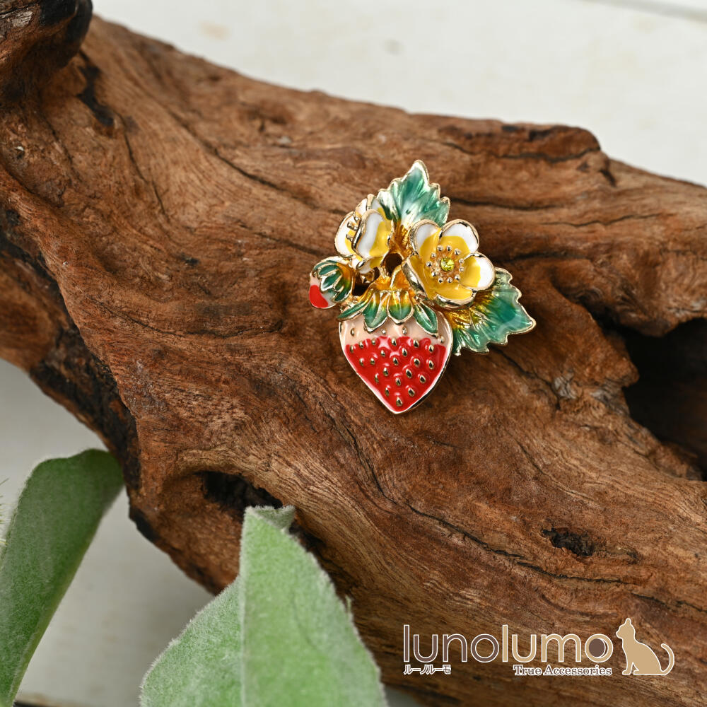 ブローチ レディース いちご イチゴ 苺 ス...