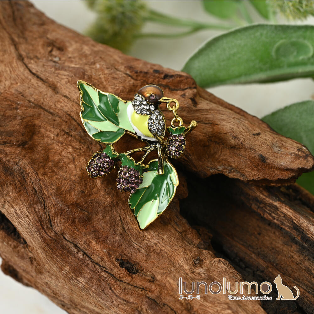 ブローチ レディース 雀 スズメ すずめ 小...