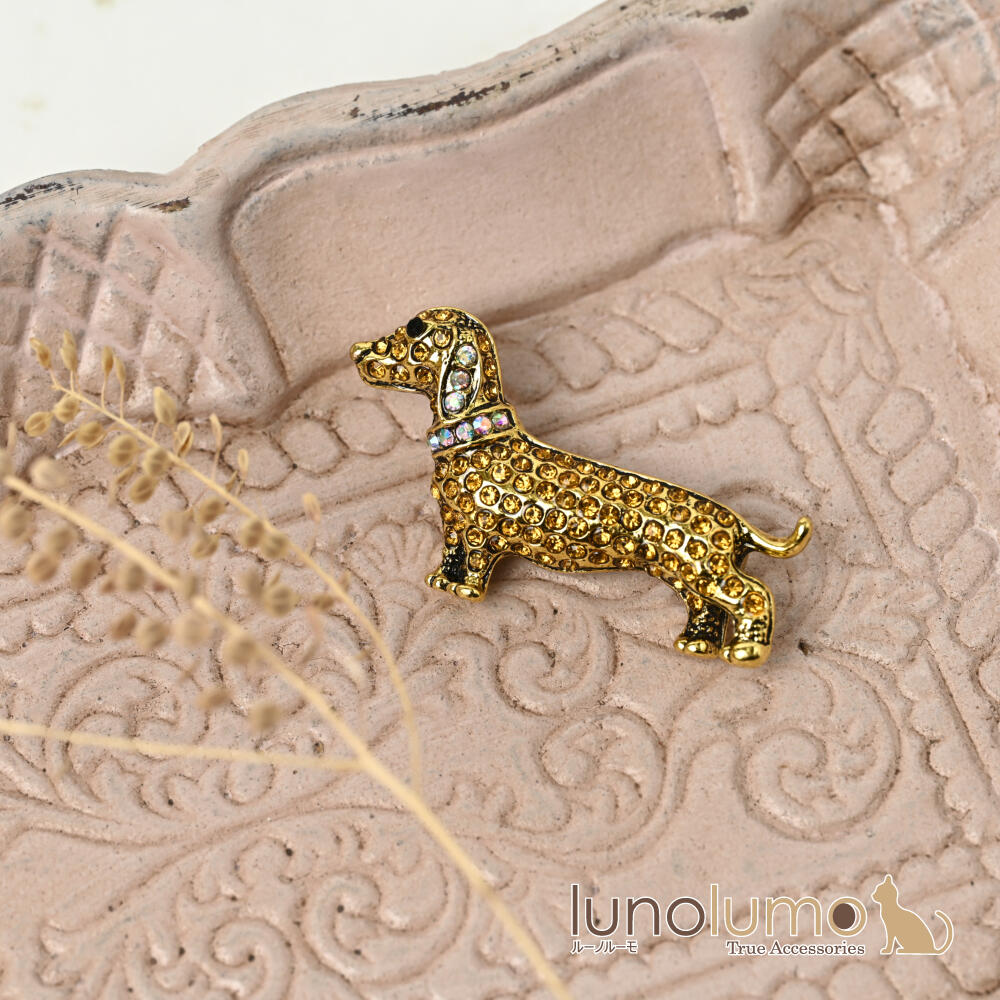 ブローチ レディース ミニチュアダックスフン...