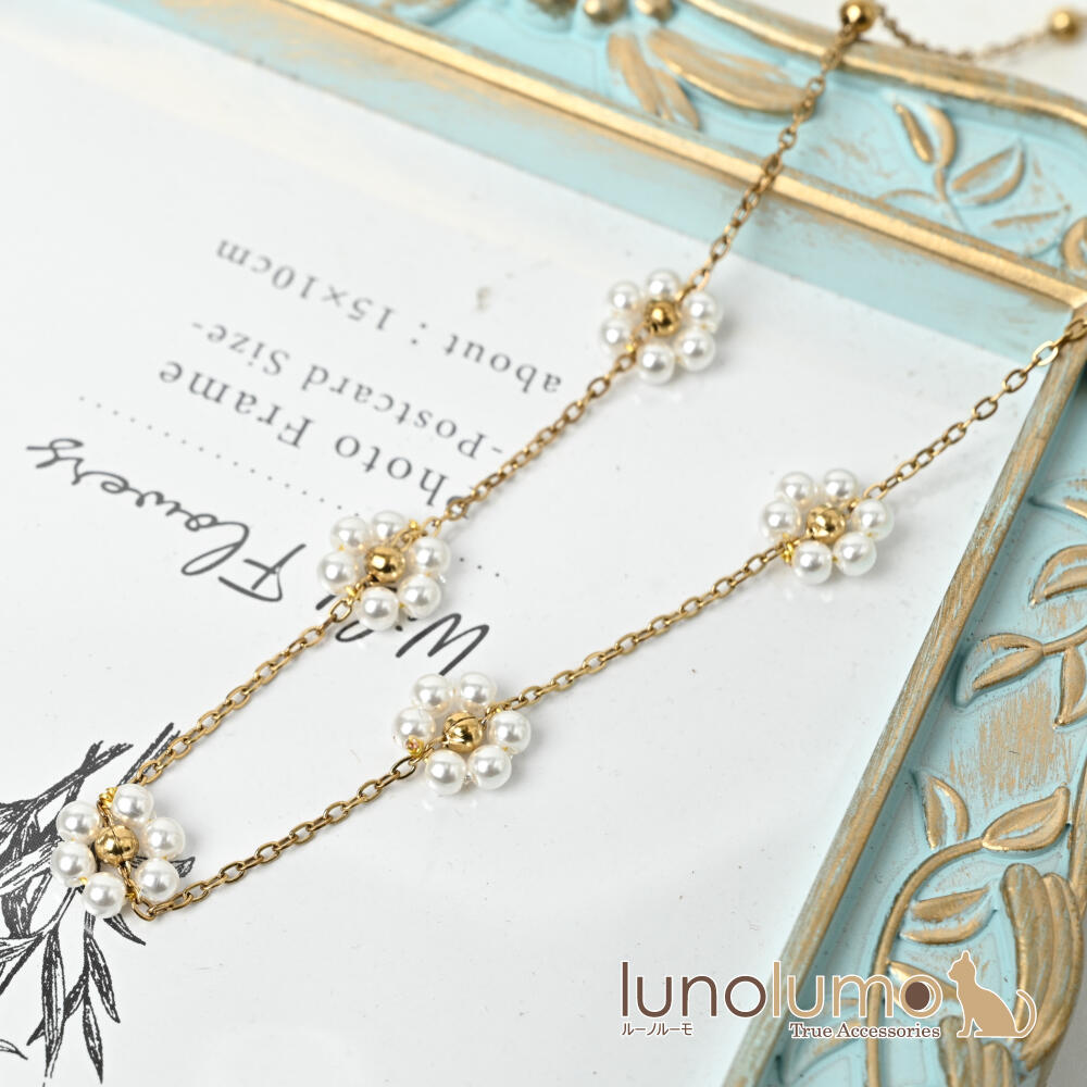 ネックレス レディース パール 花 フラワー...