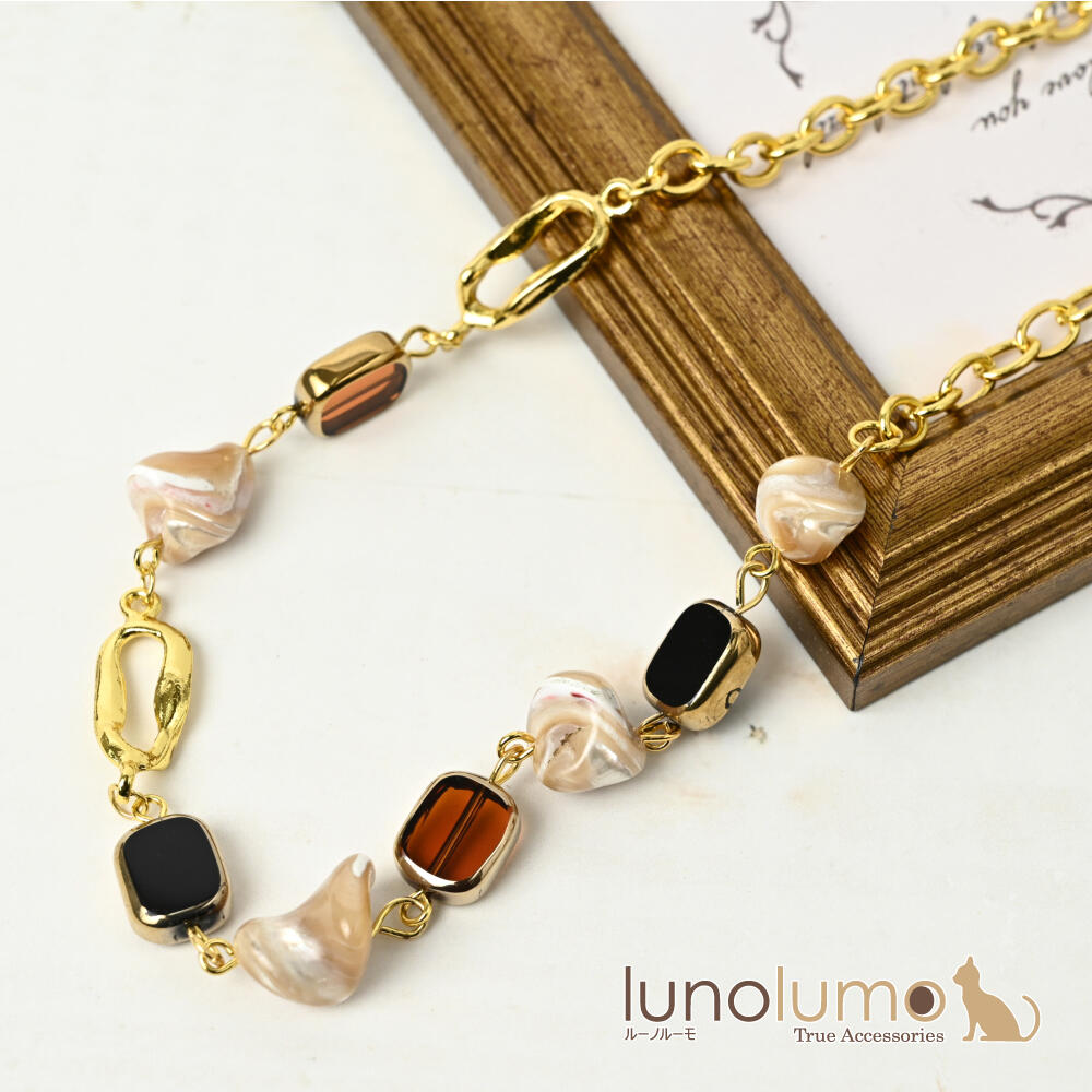 ネックレス レディース マーブル ベージュ ...