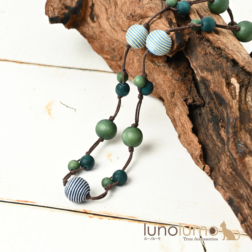 ネックレス レディース ウッド ボーダー 縞...