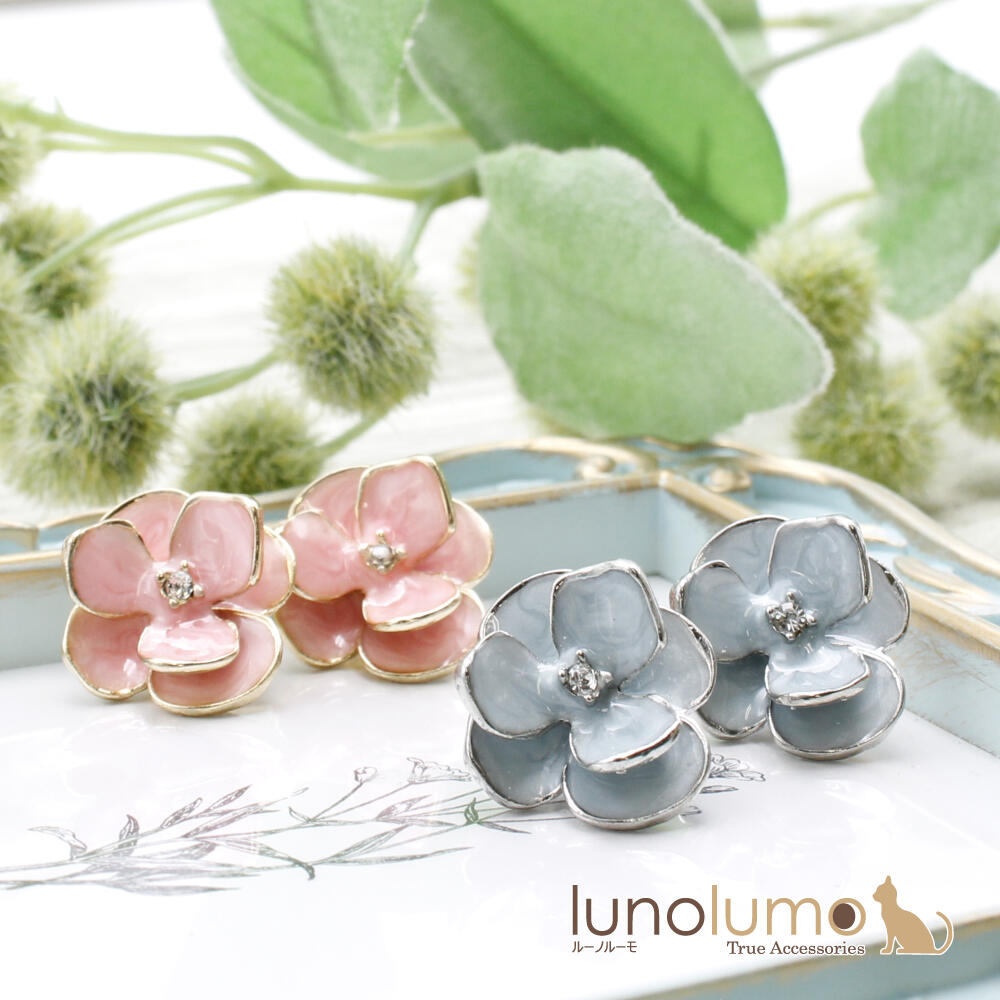 イヤリング レディース 花 フラワー ピンク...