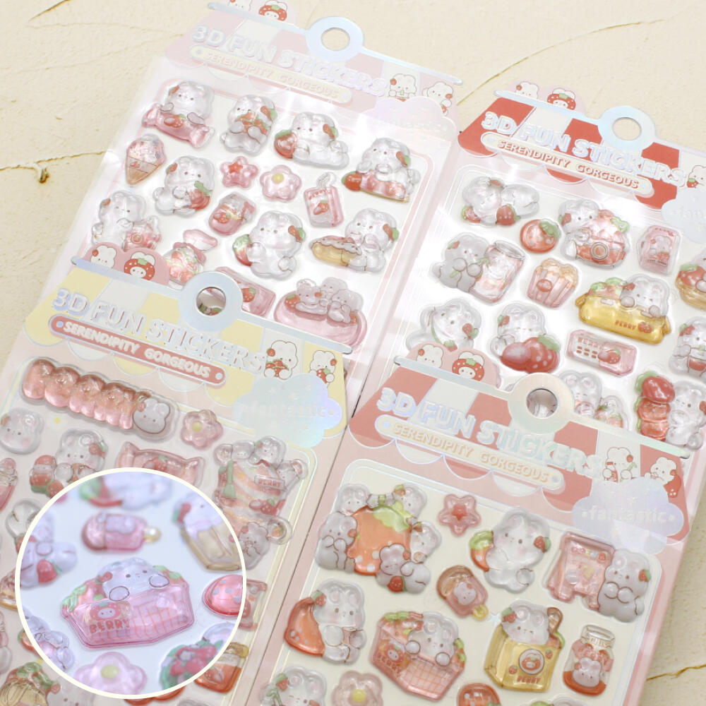 シール ステッカー ぷっくり 立体 3D か...