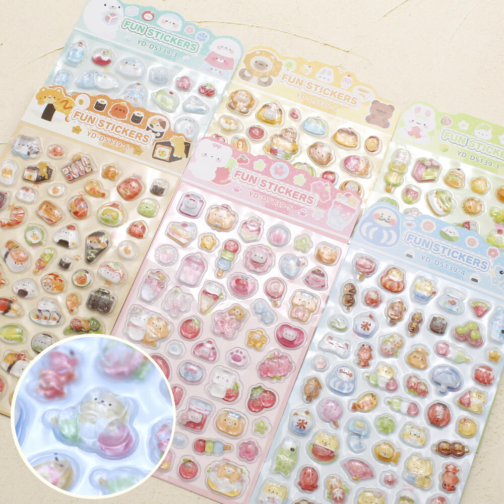 シール ステッカー ぷっくり 立体 3D か...