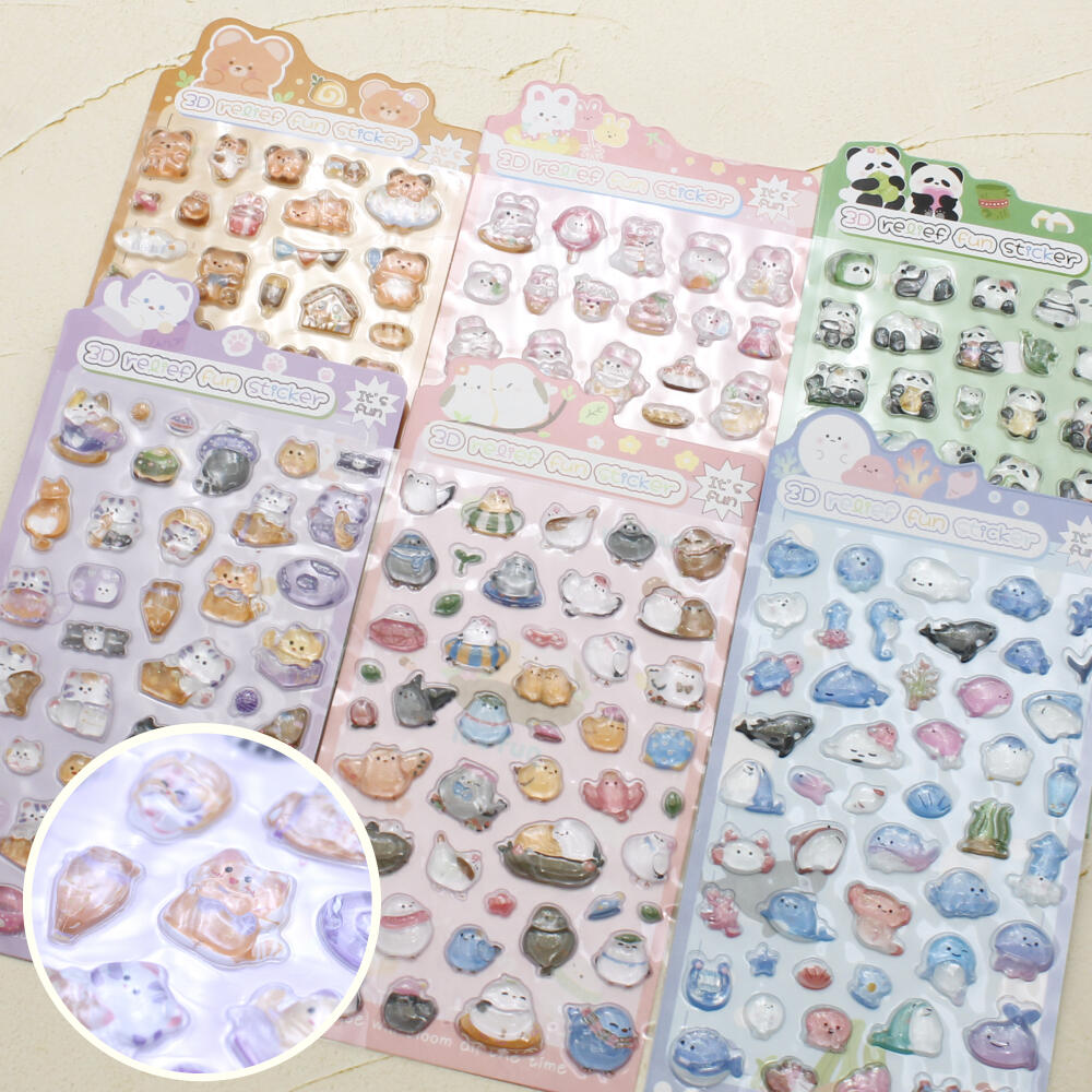 シール ステッカー ぷっくり 立体 3D か...