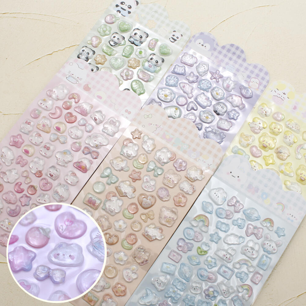 シール ステッカー ぷっくり 立体 3D か...